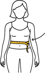 Ilustracja pokazująca miejsce pomiaru talii